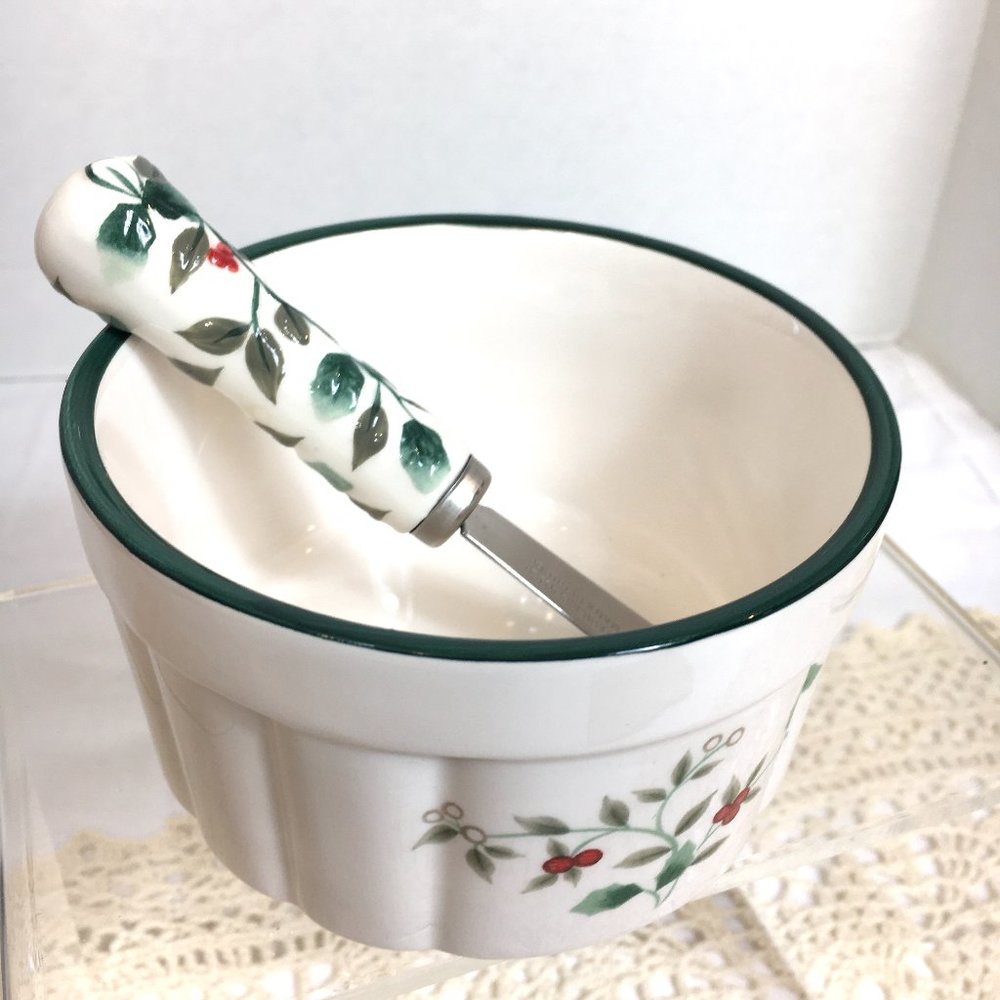 * PFALTZGRAFF Winterberry Dip Mix Bowl + Knife Spreader Set